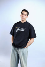 Hected Boxy Tee - Burgundy / Black