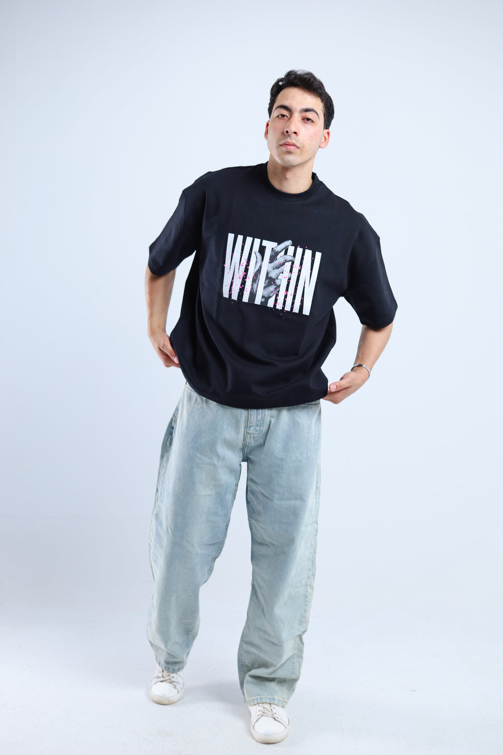 Within Boxy Tee - Brown / Black / White / Cyan