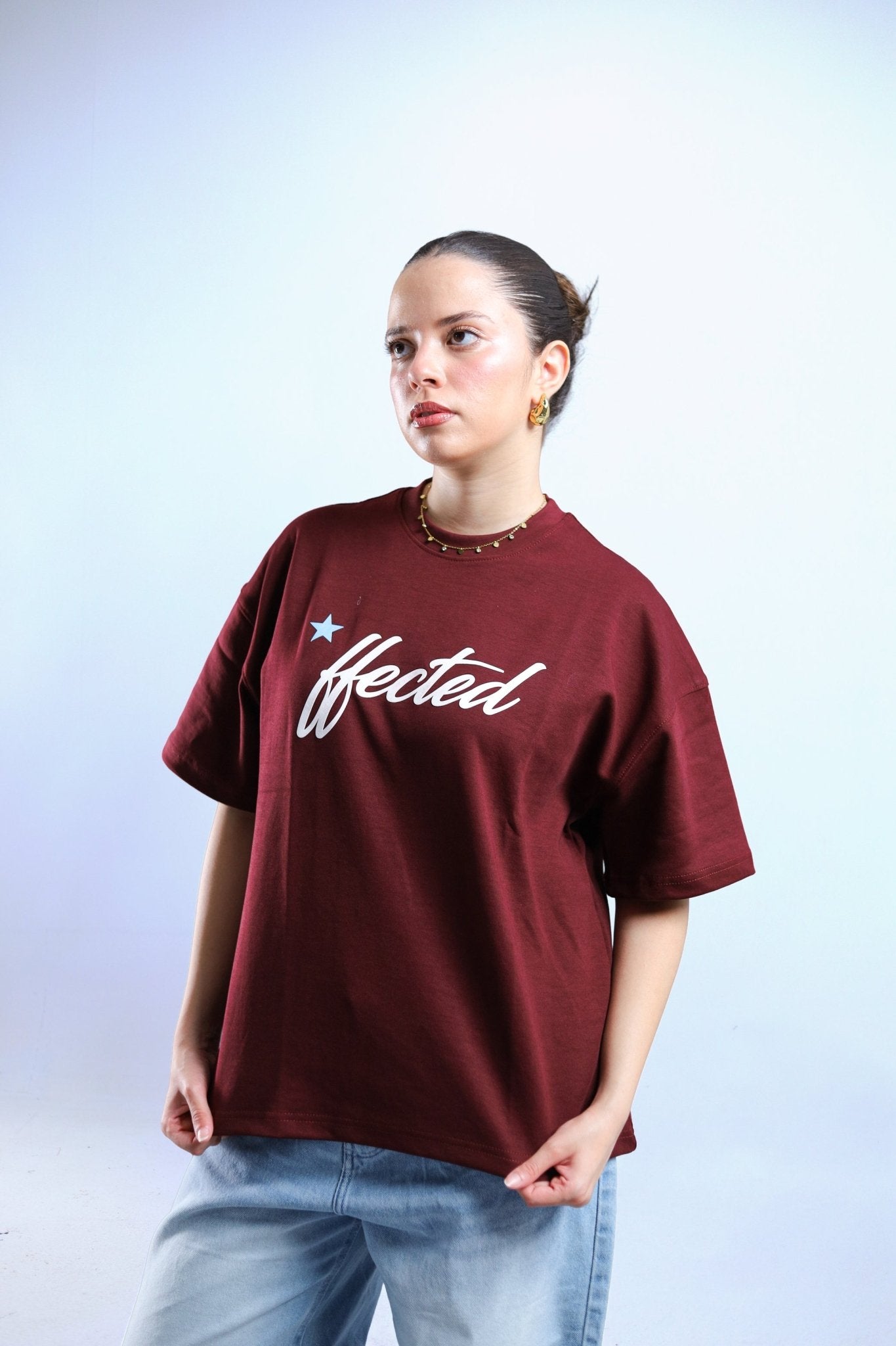 Hected Boxy Tee - Burgundy / Black - Tokyo Store
