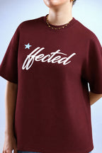 Hected Boxy Tee - Burgundy / Black - Tokyo Store