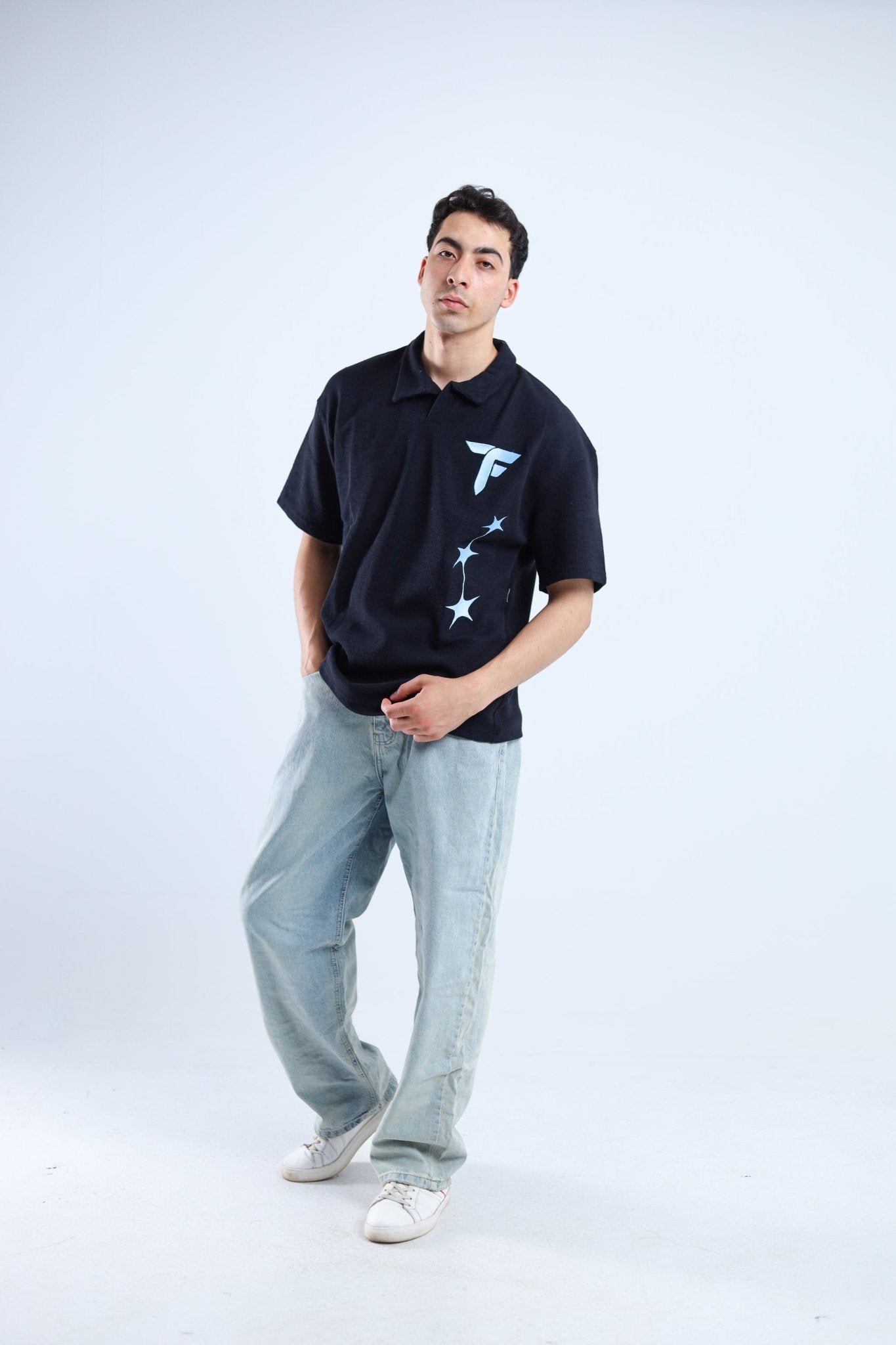 Polo Stars Oversized Tee - Black - Tokyo Store