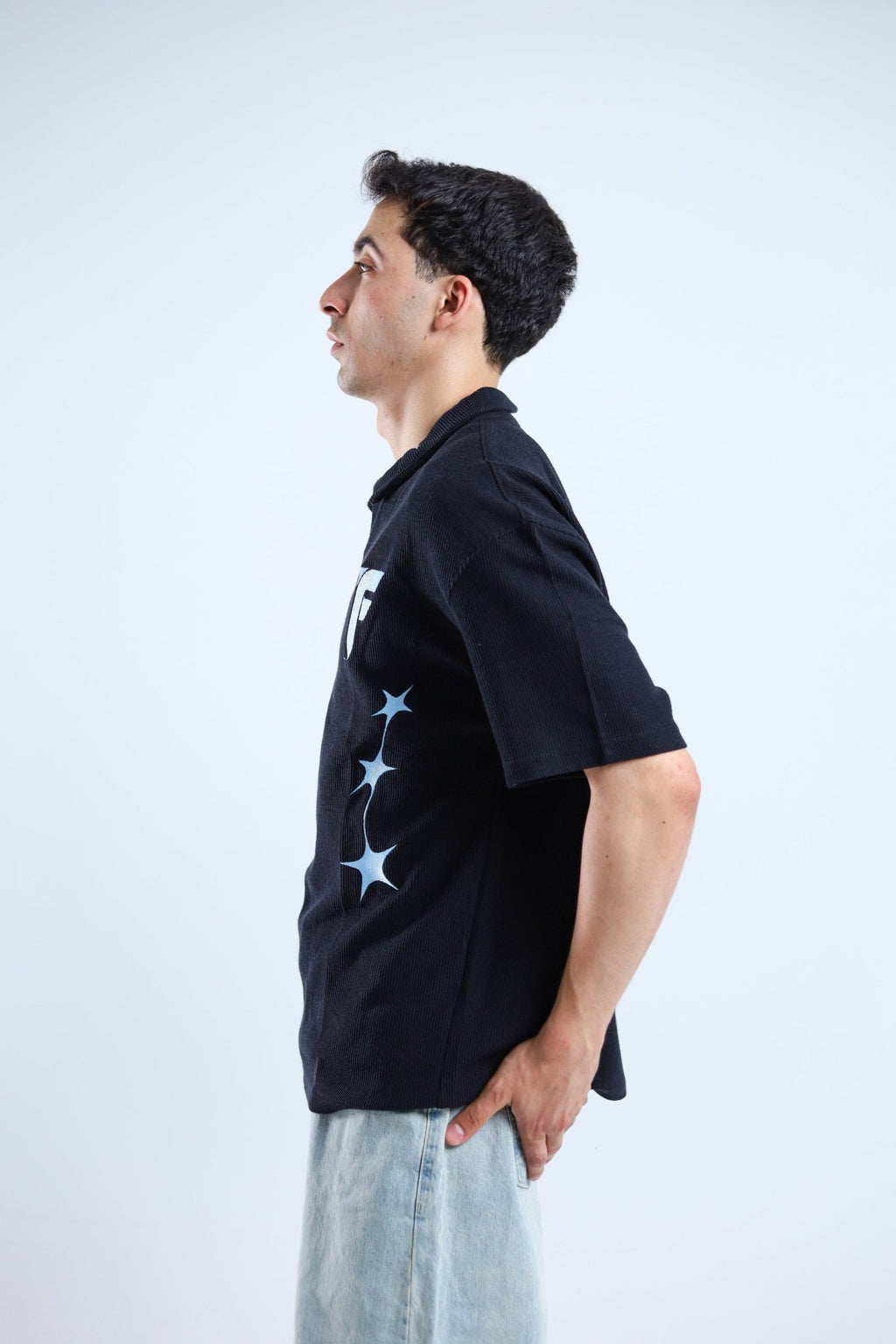 Polo Stars Oversized Tee - Black - Tokyo Store