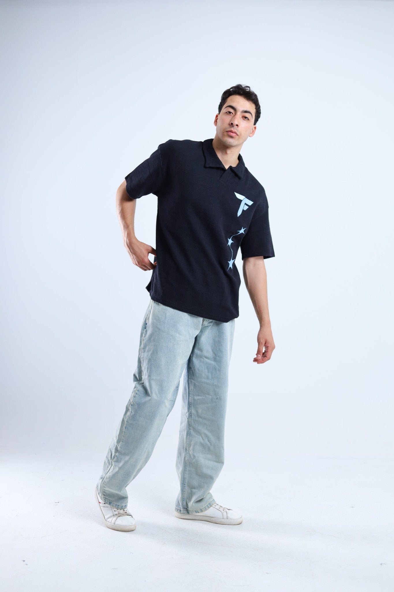 Polo Stars Oversized Tee - Black - Tokyo Store