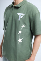 Polo Stars Oversized Tee - Pink / Olive Green - Tokyo Store