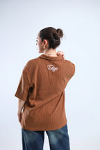 Polo Stars Oversized Tee - ًWarm Brown - Tokyo Store