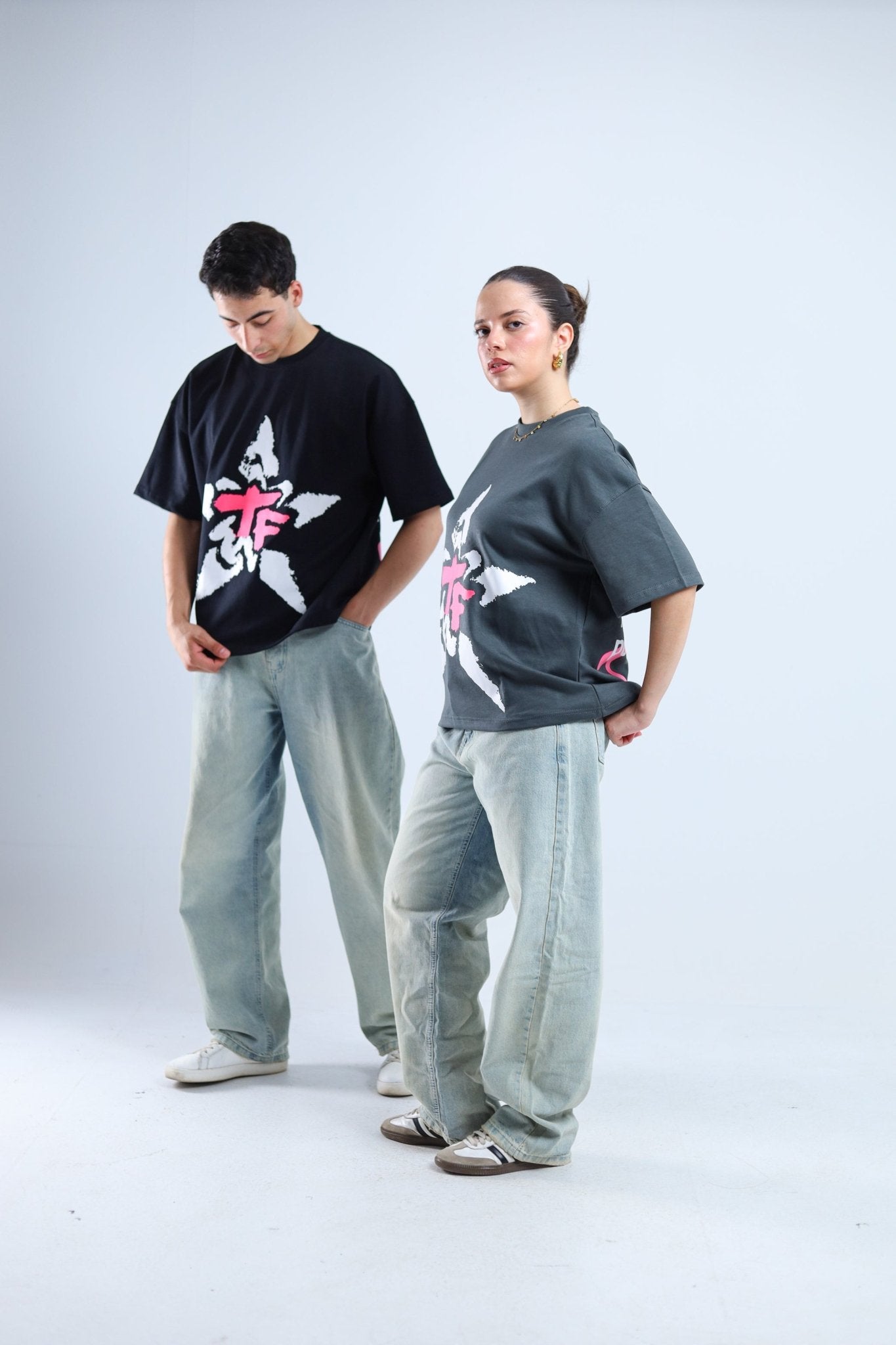 TF Star Boxy Tee - Black / Dark Gray - Tokyo Store