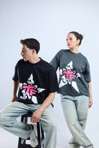 TF Star Boxy Tee - Black / Dark Gray - Tokyo Store
