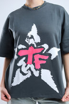 TF Star Boxy Tee - Black / Dark Gray - Tokyo Store