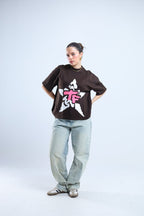 TF Star Boxy Tee - White / Brown - Tokyo Store
