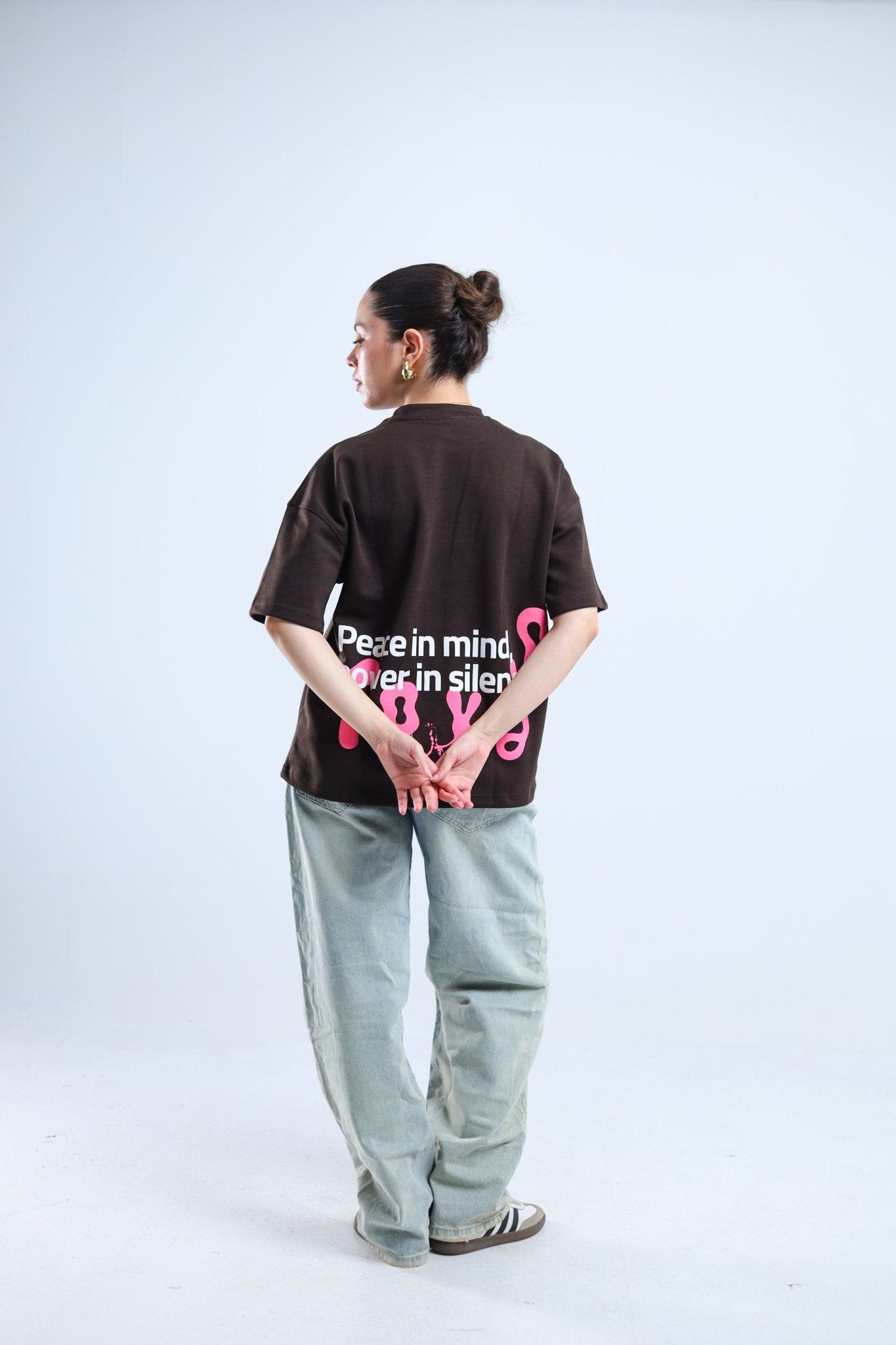 TF Star Boxy Tee - White / Brown - Tokyo Store
