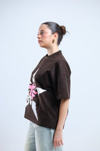 TF Star Boxy Tee - White / Brown - Tokyo Store