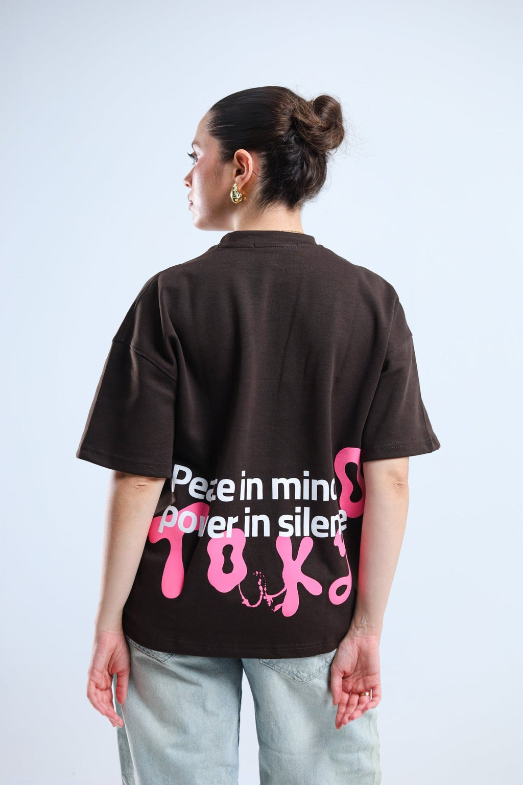 TF Star Boxy Tee - White / Brown - Tokyo Store
