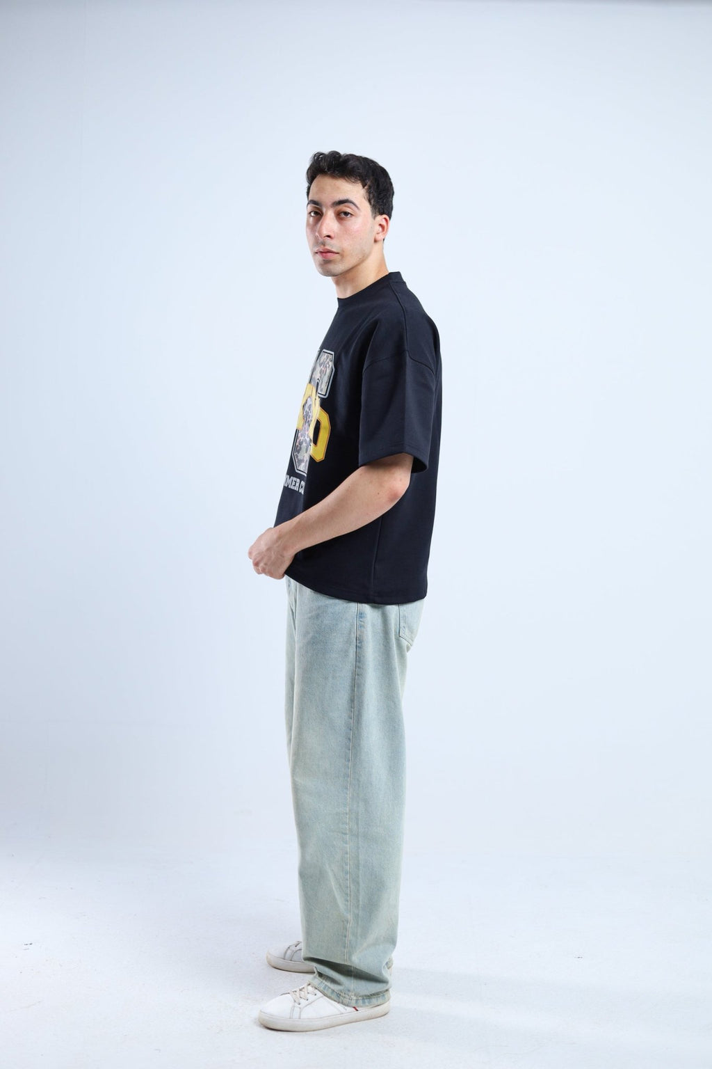 Tokyo 26 Boxy Tee - Black / White / Cyan - Tokyo Store