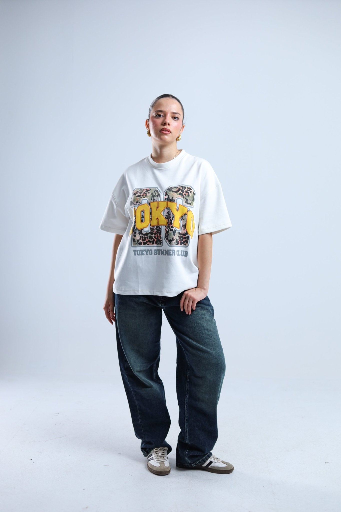 Tokyo 26 Boxy Tee - Black / White / Cyan - Tokyo Store