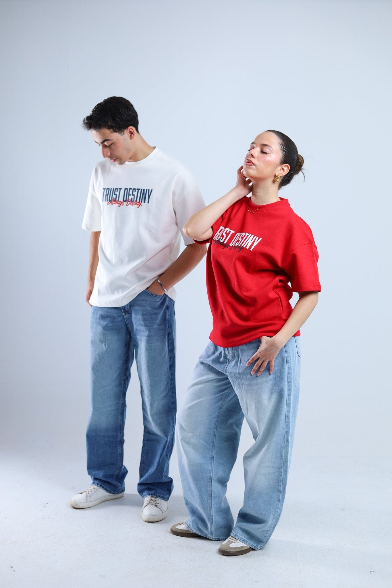 Trust Destiny Oversized Tee - Red / White - Tokyo Store