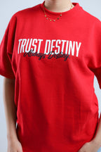 Trust Destiny Oversized Tee - Red / White - Tokyo Store