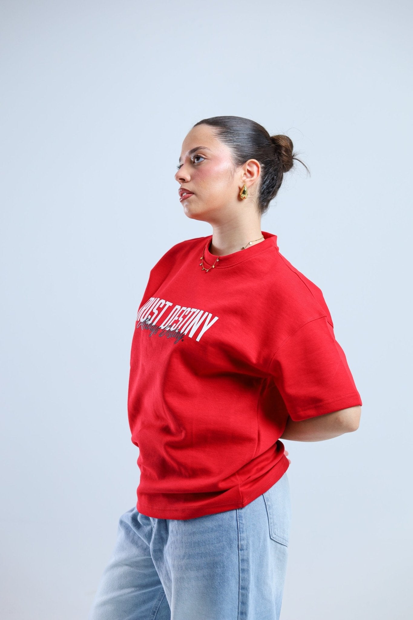Trust Destiny Oversized Tee - Red / White - Tokyo Store