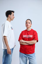 Trust Destiny Oversized Tee - Red / White - Tokyo Store