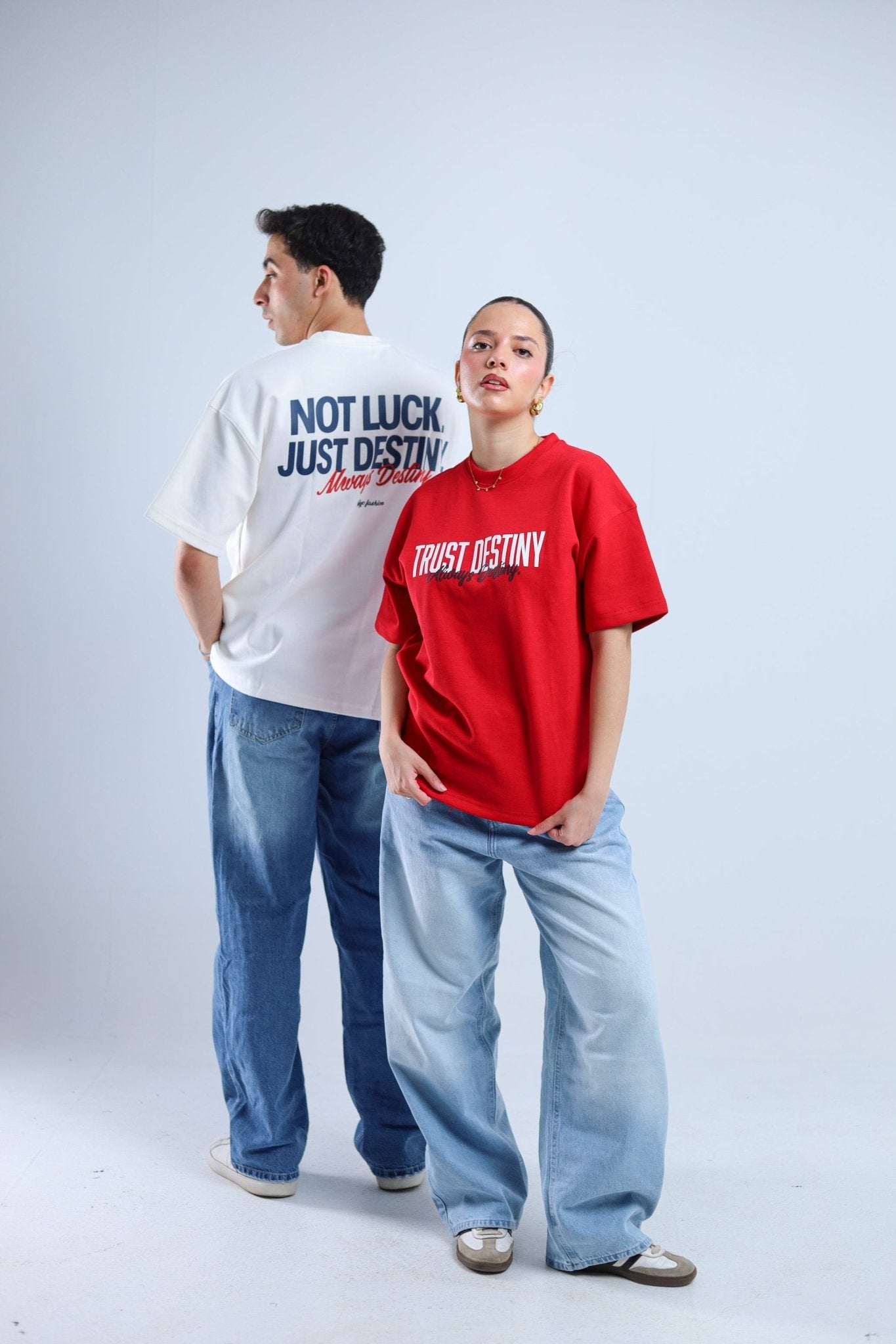 Trust Destiny Oversized Tee - Red / White - Tokyo Store