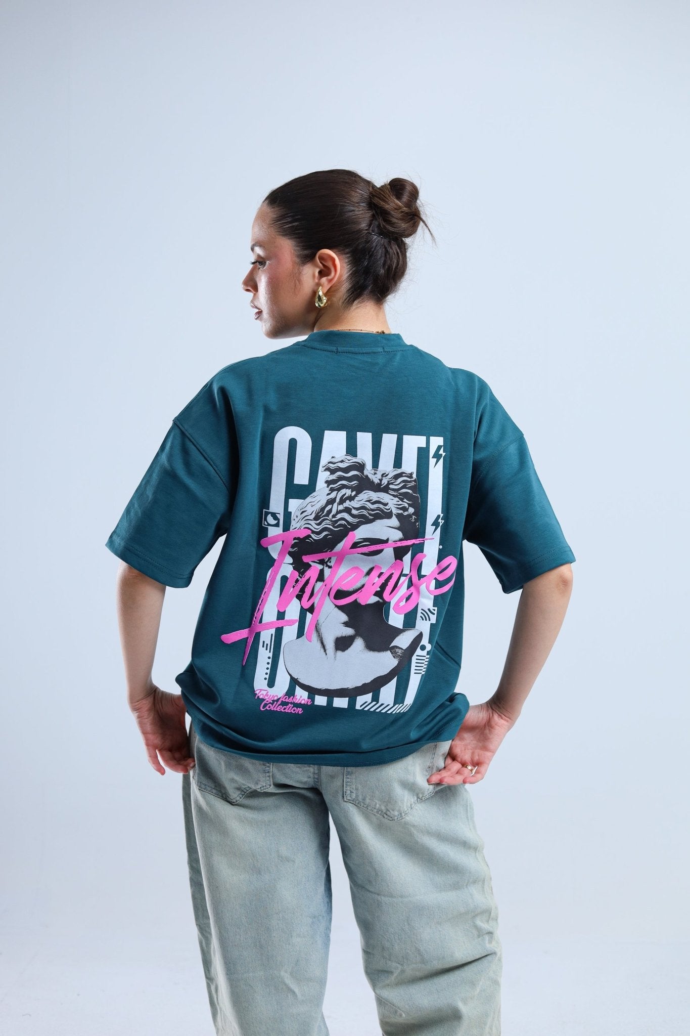 Within Boxy Tee - Brown / Black / White / Cyan - Tokyo Store