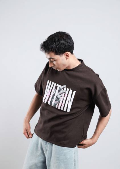 Within Boxy Tee - Brown / Black / White / Cyan - Tokyo Store