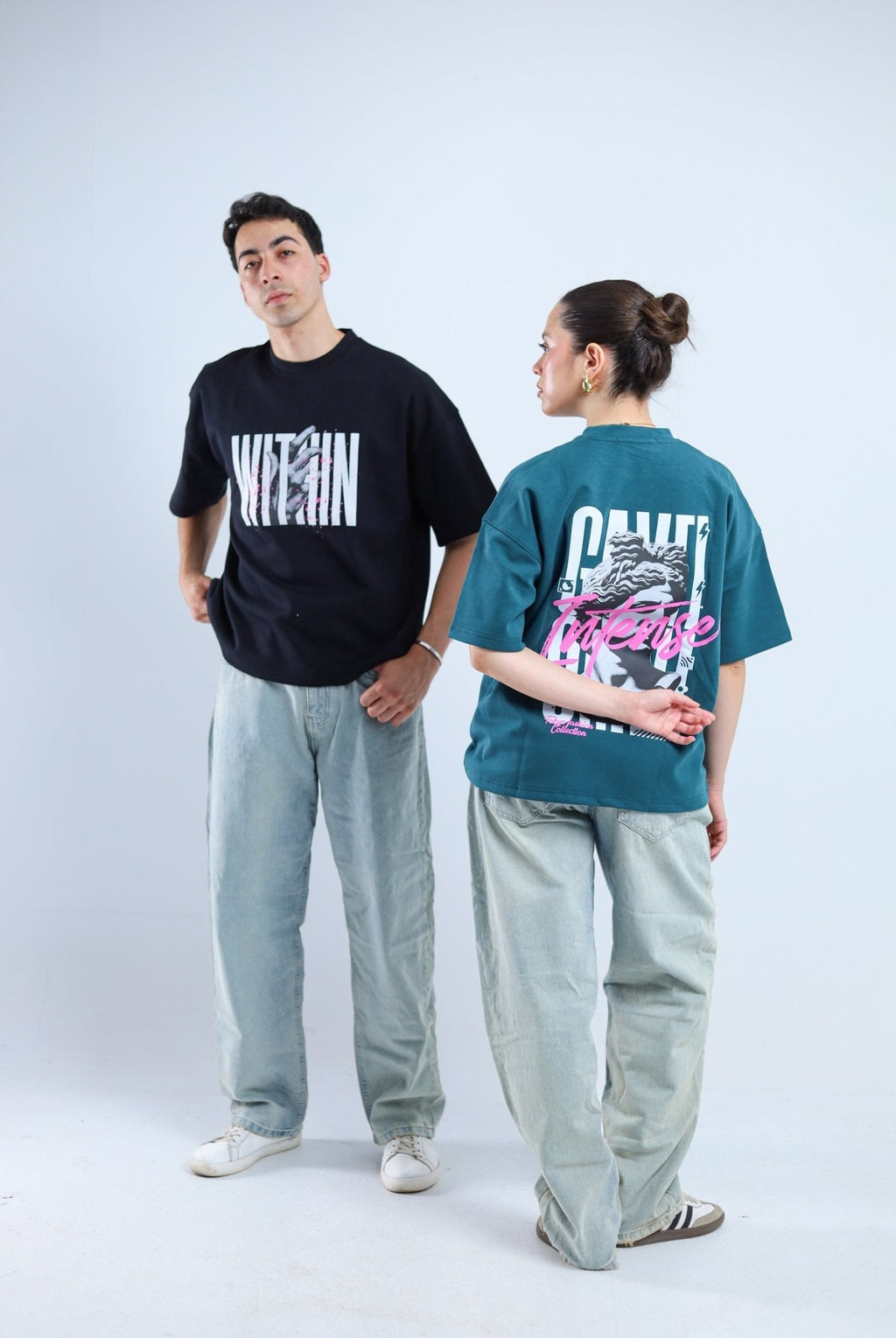 Within Boxy Tee - Brown / Black / White / Cyan - Tokyo Store